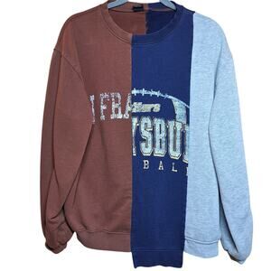 Urban outfitters vintage patch work oversized crew neck pullover sweatshirt